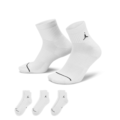 Jordan Everyday Ankle Socks (3 Pack) - 'White/Black'