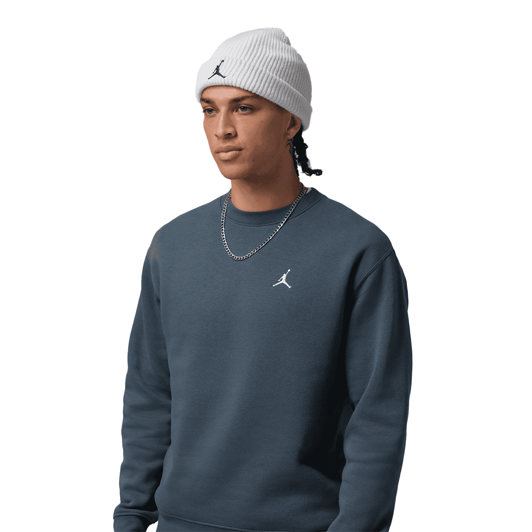Jordan Brooklyn Fleece Crew - 'Squadron Blue/White' - Kicks Lounge