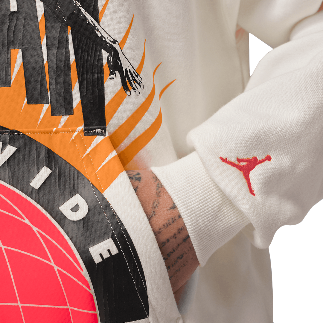 Jordan Brooklyn Fleece Hoodie - 'Sail/Infrared 23' - Kicks Lounge