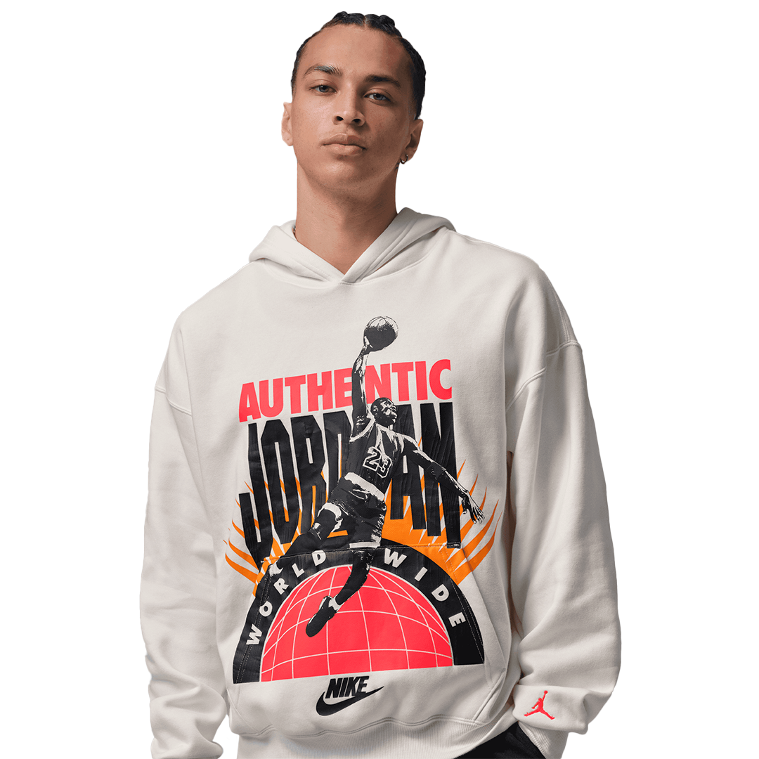 Jordan Brooklyn Fleece Hoodie - 'Sail/Infrared 23' - Kicks Lounge