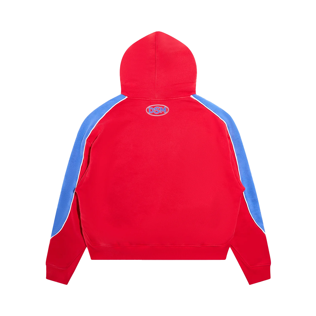 Diet Starts Monday Panel Hoodie – 'Red/Washed Blue'
