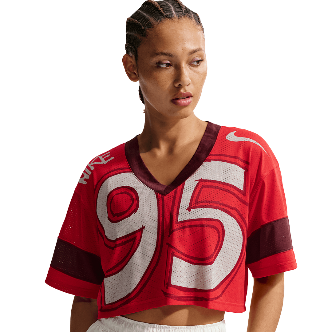 WMNS Nike Crop Jersey - 'University Red/Team Red' - Kicks Lounge