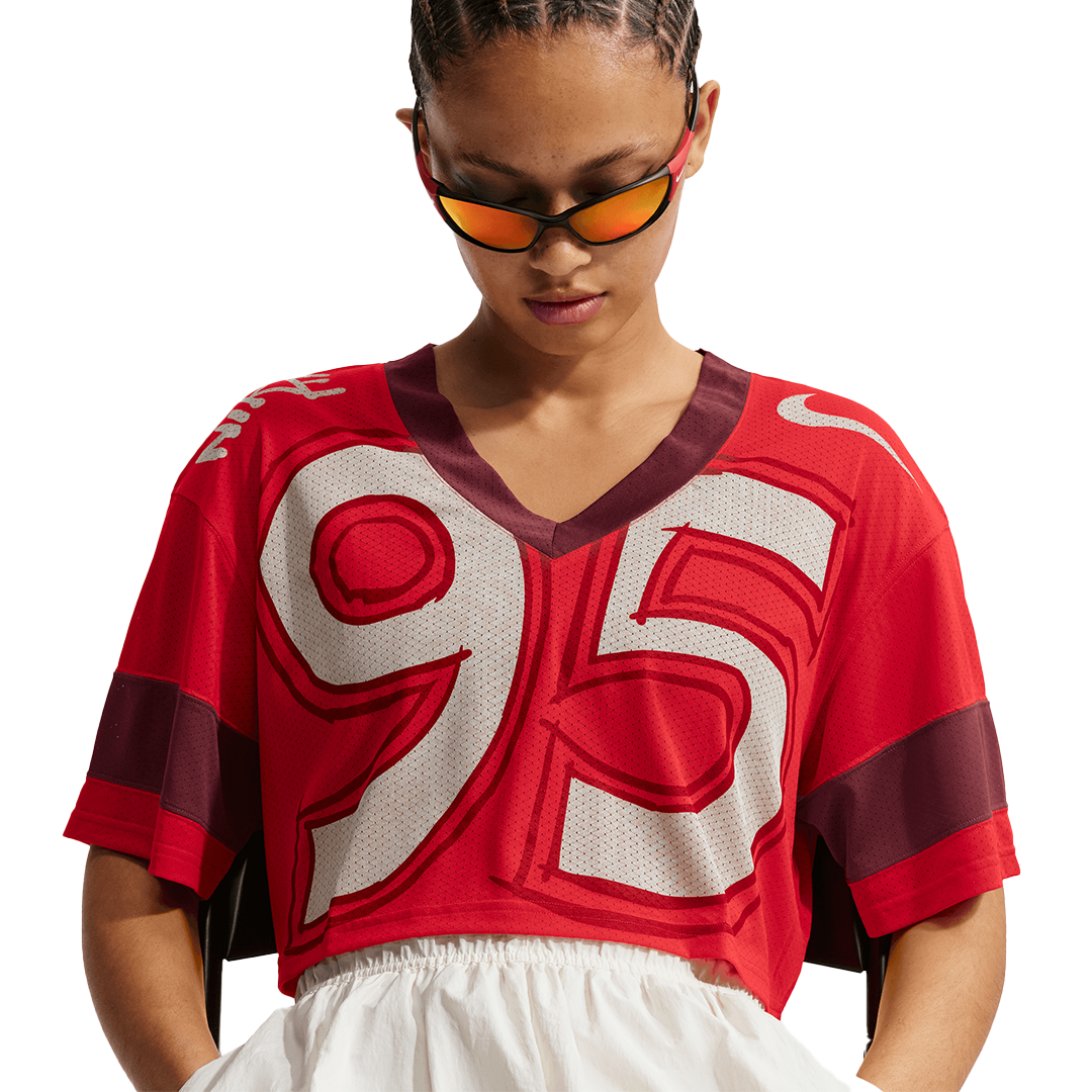 WMNS Nike Crop Jersey - 'University Red/Team Red' - Kicks Lounge