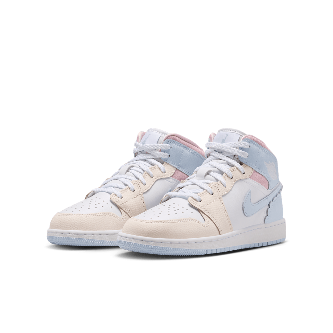 GS Air Jordan 1 Mid SE - 'Half Blue/Half Blue'