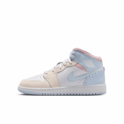 GS Air Jordan 1 Mid SE - 'Half Blue/Half Blue'