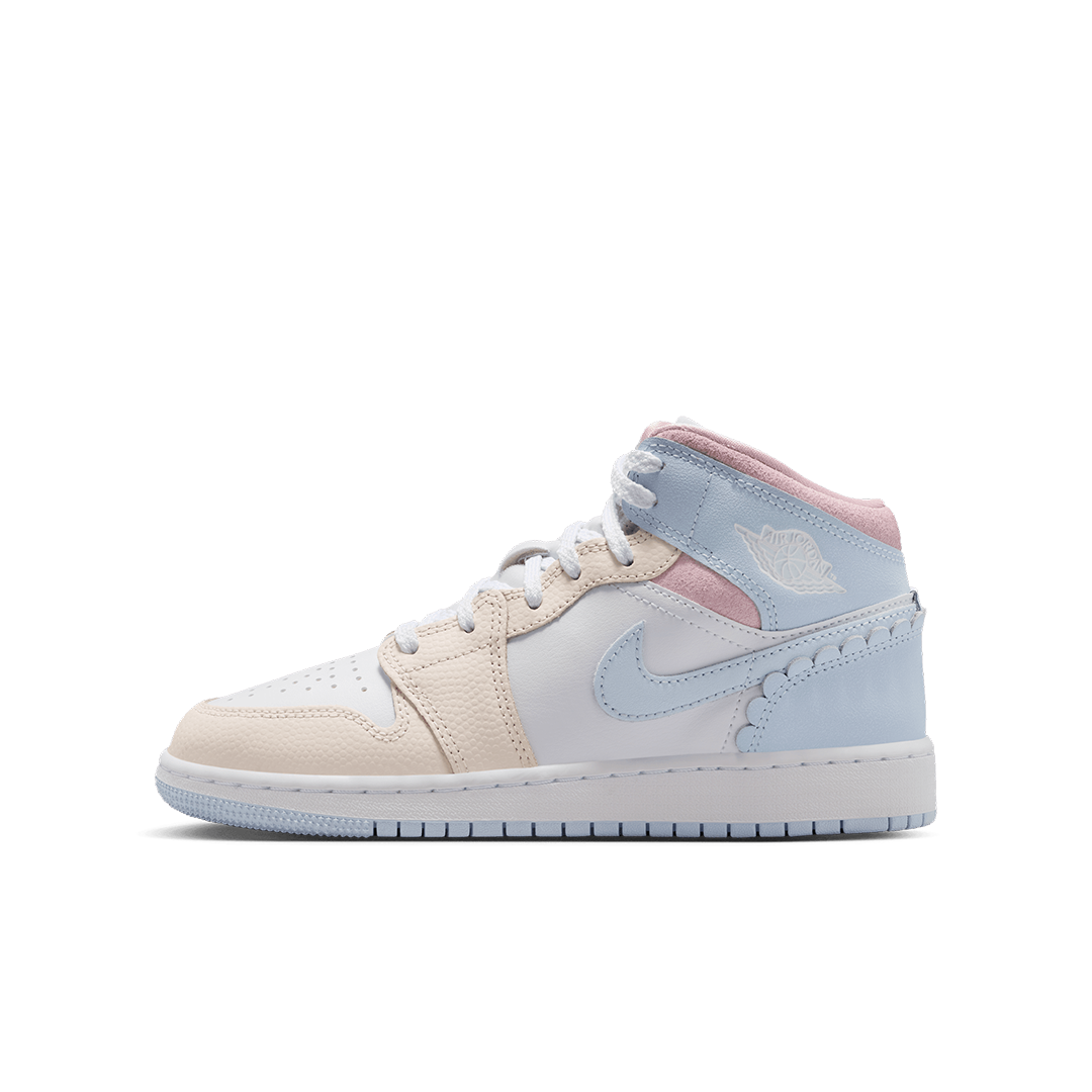 GS Air Jordan 1 Mid SE - 'Half Blue/Half Blue'