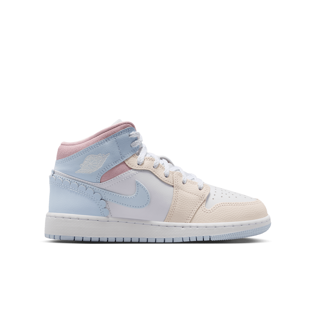 GS Air Jordan 1 Mid SE - 'Half Blue/Half Blue'