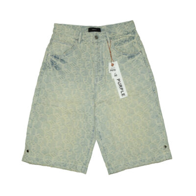 Purple Monogram Denim Short - 'Light Indigo'