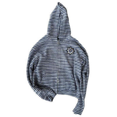 Birth Of Royal Child Striped Knit Hoodie - 'Grey'