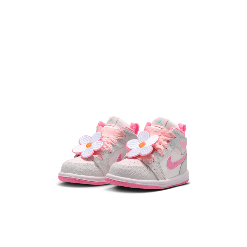 TD Air Jordan 1 Mid SE - 'Vast Grey/Pink Glow' - Kicks Lounge