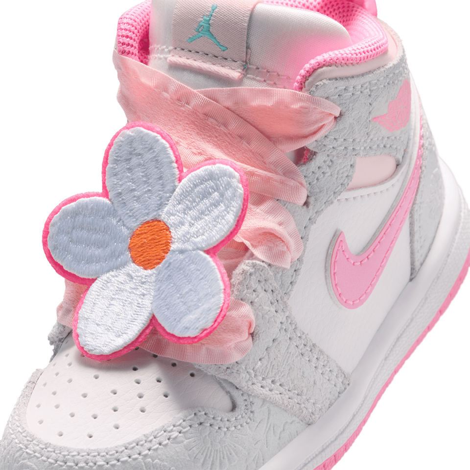 TD Air Jordan 1 Mid SE - 'Vast Grey/Pink Glow' - Kicks Lounge