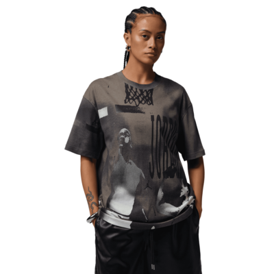 WMNS Jordan Flight Oversized Graphic Tee - 'Black/Black' IF0788-010