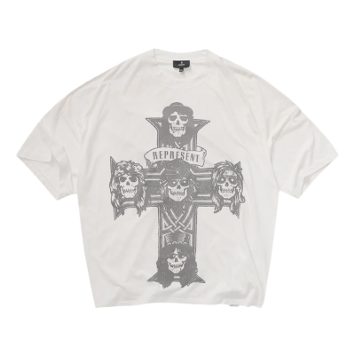 Represent x Guns N' Roses Cross Tee - 'Washed Ecru'