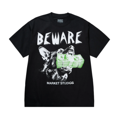 Market Beware My Income Tee - 'Washed Black'