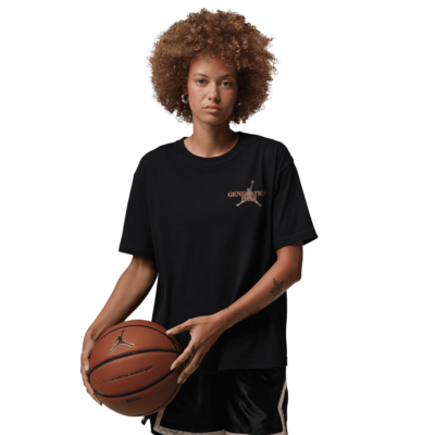 WMNS Jordan Dri-FIT Graphic Tee - 'Black/Metallic Gold' IF2221-011