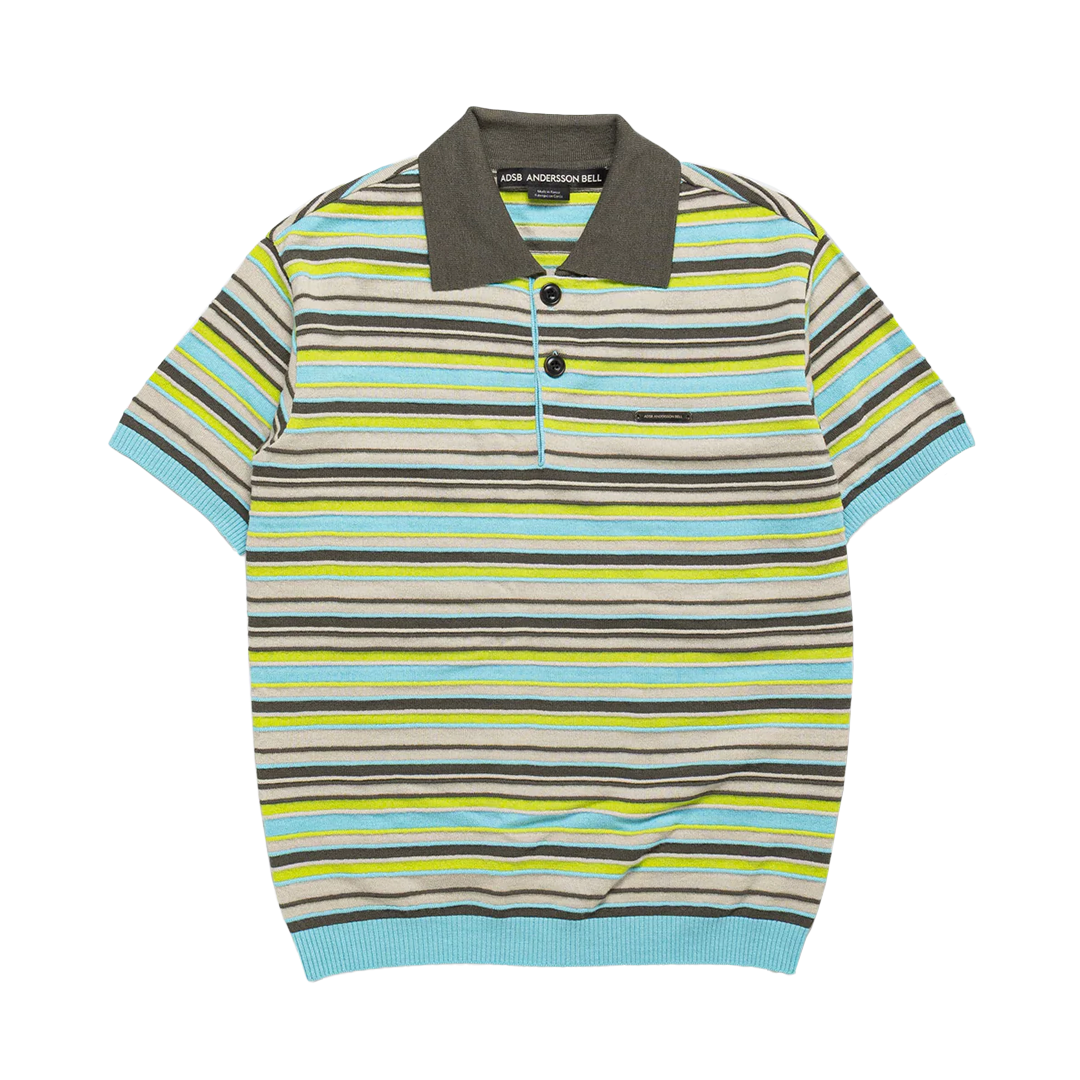 Andersson Bell Stripe Wool Polo Sweater - 'Sky Blue' - Kicks Lounge