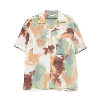 Andersson Bell Nana Open Collar Shirt - 'Beige/Brown' atb1526m