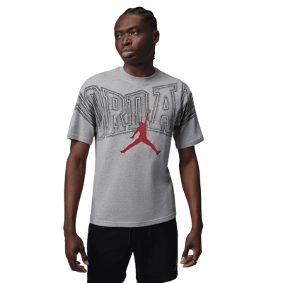 Jordan Graphic Tee - 'Grey Heather/Gym Red'