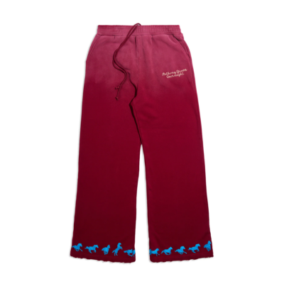 Nothing Grows Overnight Running Horse Sweatpant - 'Maroon' NGO-FW25-1047