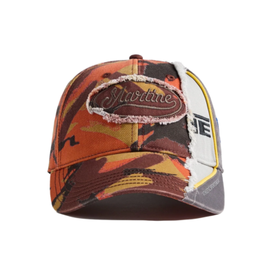 Martine Rose Collage Strapback Hat - 'Orange Camo' 1217WP25208