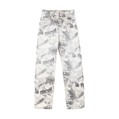Martine Rose 5 Pocket Relaxed Fit Denim - 'Black/White' 229WD11057