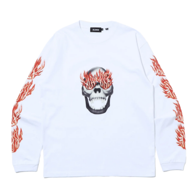Xlarge Skull In Flames L/S Tee - 'White' 201261011015