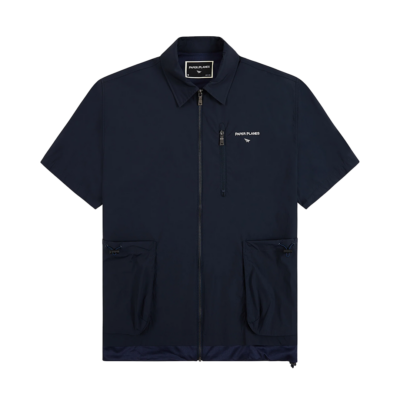 Paper Planes Zip Cargo Shirt - 'Navy' 310115