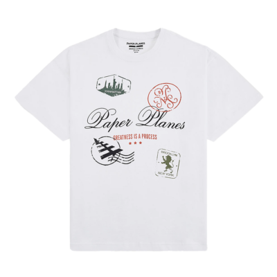 Paper Planes Postcard Tee - 'White' 200670