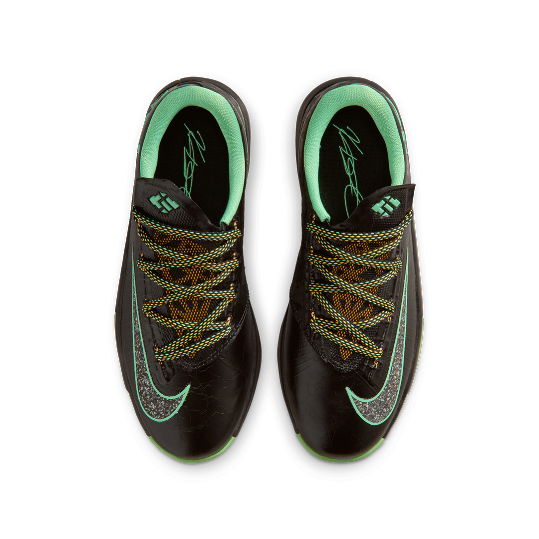 GS Nike KD 6 - 'Black/Multi-Color/Lucid Green' IU1286-001