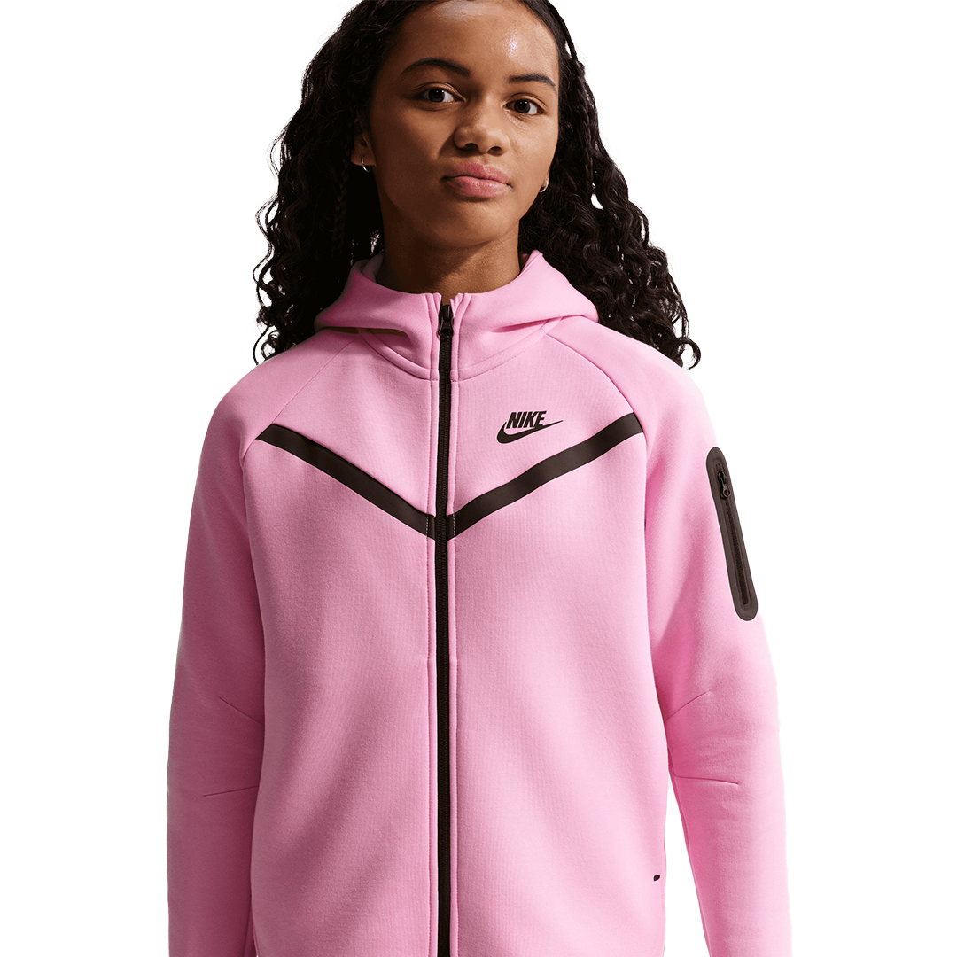 Kids Nike Zip Hoodie - 'Pink Rise/Black' HV8695-621
