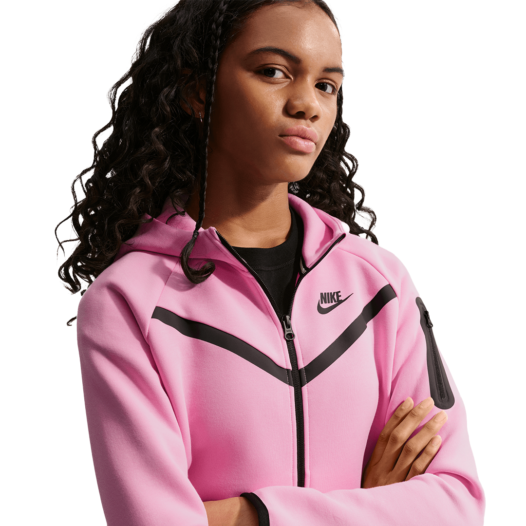 Kids Nike Zip Hoodie - 'Pink Rise/Black' HV8695-621