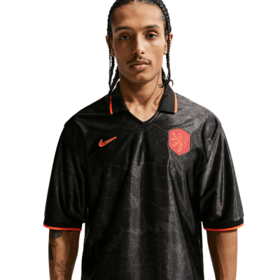 Nike Netherlands Energy Dri-FIT Short-Sleeve Soccer Top - 'Black/Hyper Crimson' IH1868-010