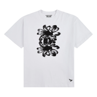 Paper Planes Double Flower Tee - 'White' 200686