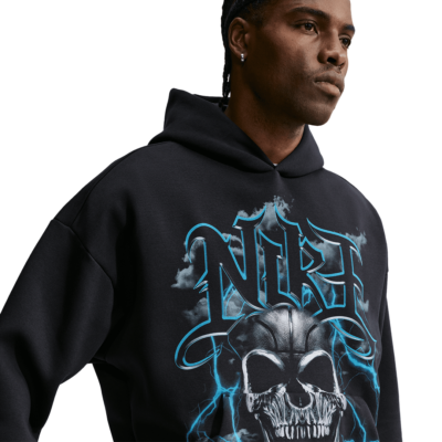 Nike Standard Issue Brushed Basketball Hoodie - 'Black/Light Current Blue' IM6346-010