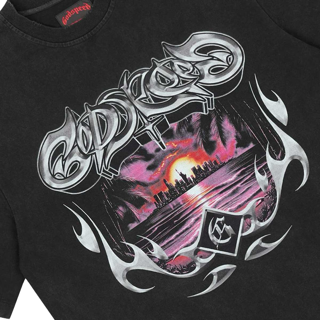 Godspeed Liberty Sunset Tee - 'Black' Liberty-Sunset-T-Shirt-Black