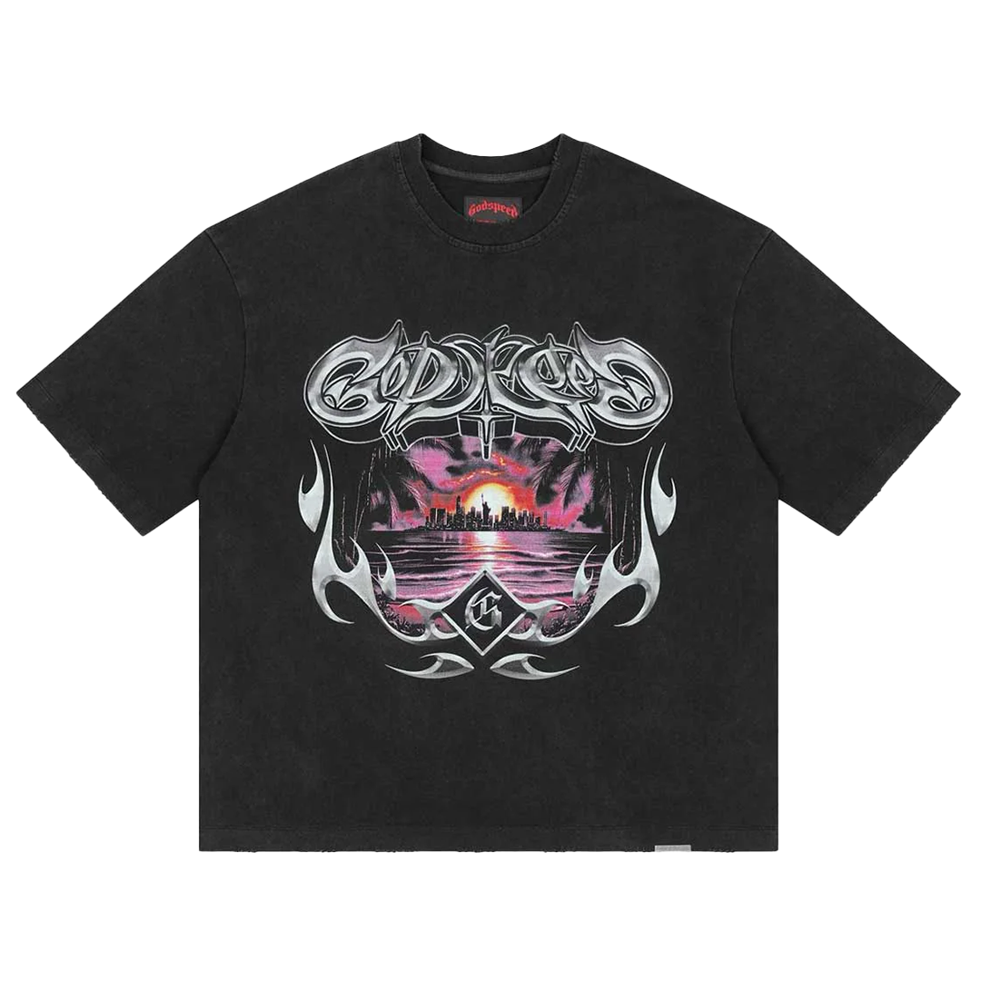 Godspeed Liberty Sunset Tee - 'Black' Liberty-Sunset-T-Shirt-Black