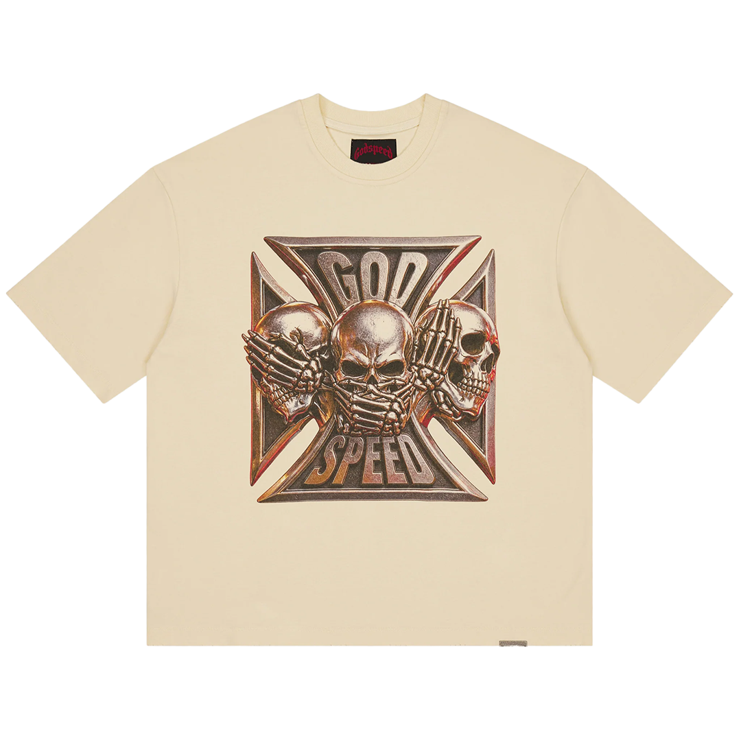 Godspeed Omerta Tee - 'Bone' Omerta-T-Shirt-Bone