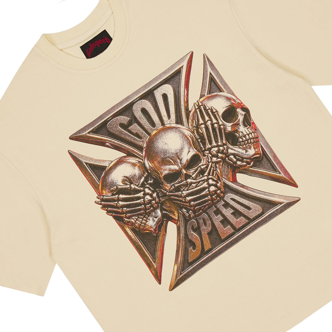Godspeed Omerta Tee - 'Bone' Omerta-T-Shirt-Bone