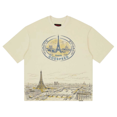 Godspeed Paris Skyline Tee - 'Bone' Paris-Skyline-T-Shirt