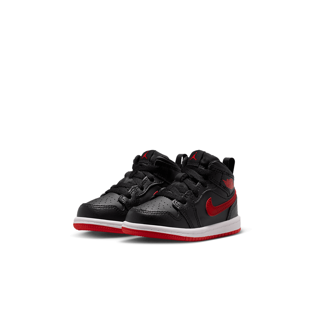 TD Air Jordan 1 Mid - 'Black/University Red' DQ8425-005