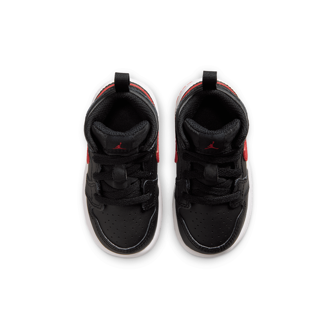 TD Air Jordan 1 Mid - 'Black/University Red' DQ8425-005