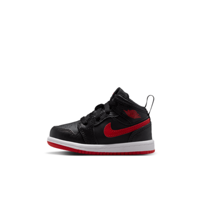 TD Air Jordan 1 Mid - 'Black/University Red' DQ8425-005