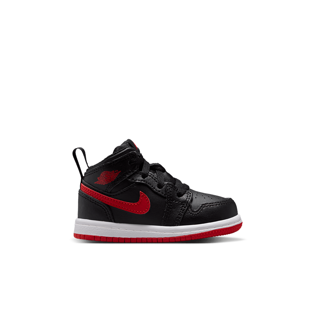 TD Air Jordan 1 Mid - 'Black/University Red' DQ8425-005