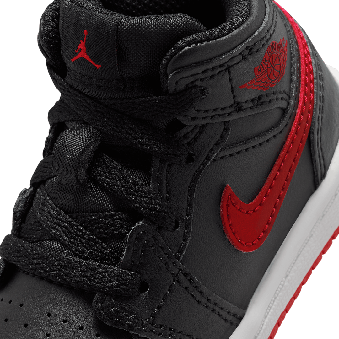 TD Air Jordan 1 Mid - 'Black/University Red' DQ8425-005