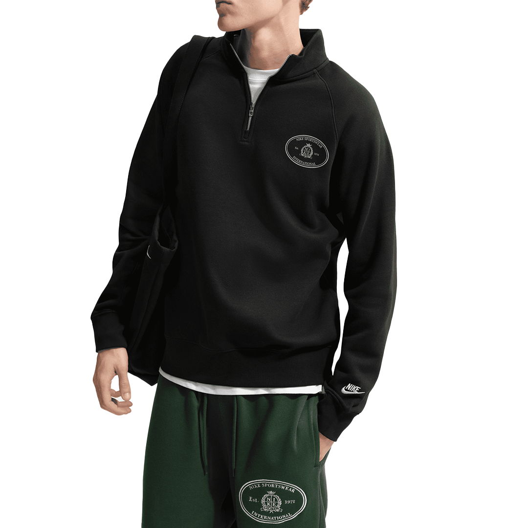 Nike Club Half-Zip Fleece Top - 'Black/Black' IM5829-010