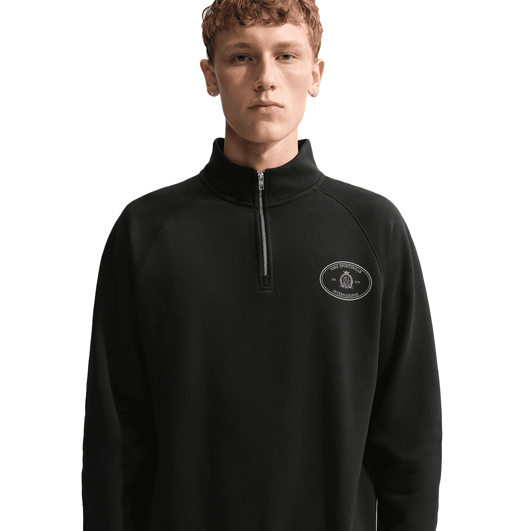 Nike Club Half-Zip Fleece Top - 'Black/Black' IM5829-010