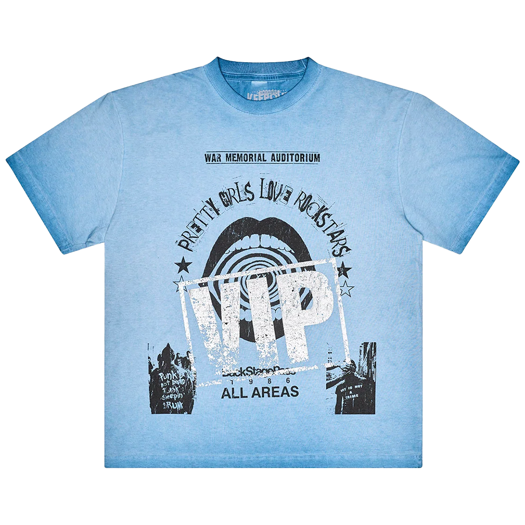 Keep Out Fake Love Grungy Tee - 'Blue Hazel Oil Wash' KOFL34-10143