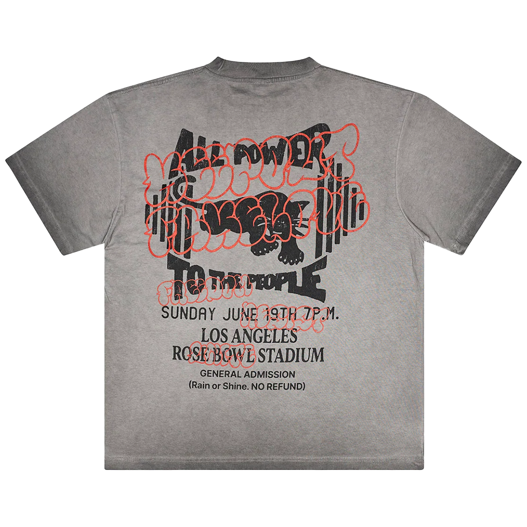 Keep Out Fake Love Free Lunch Tee - 'Charcoal Oil Wash' KOFL35-10145
